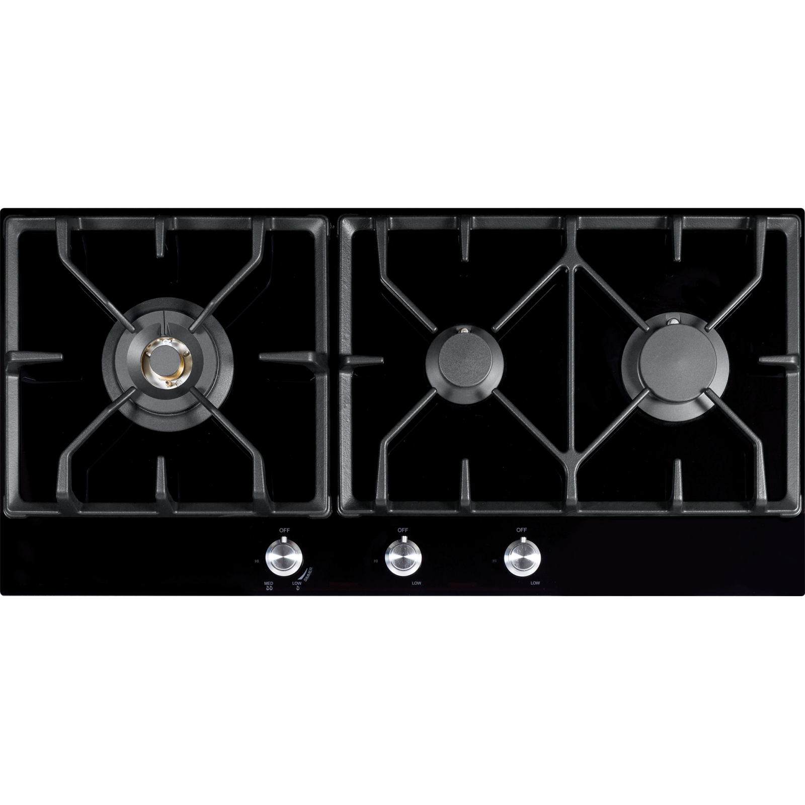 FIG903B1N 85cm Black Glass Gas Cooktop