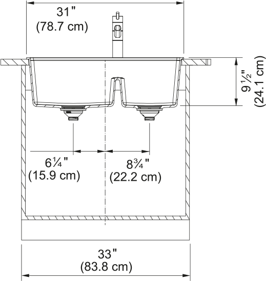 Maris Topmount Sink - MAG6601611LD-MBK-S